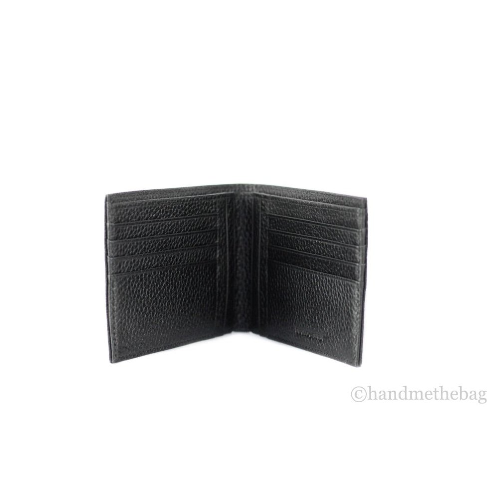 NEW Emporio Armani Black Bi-Fold Organizer Wallet Grainy Pebbled Leather NWT - Picture 7 of 7